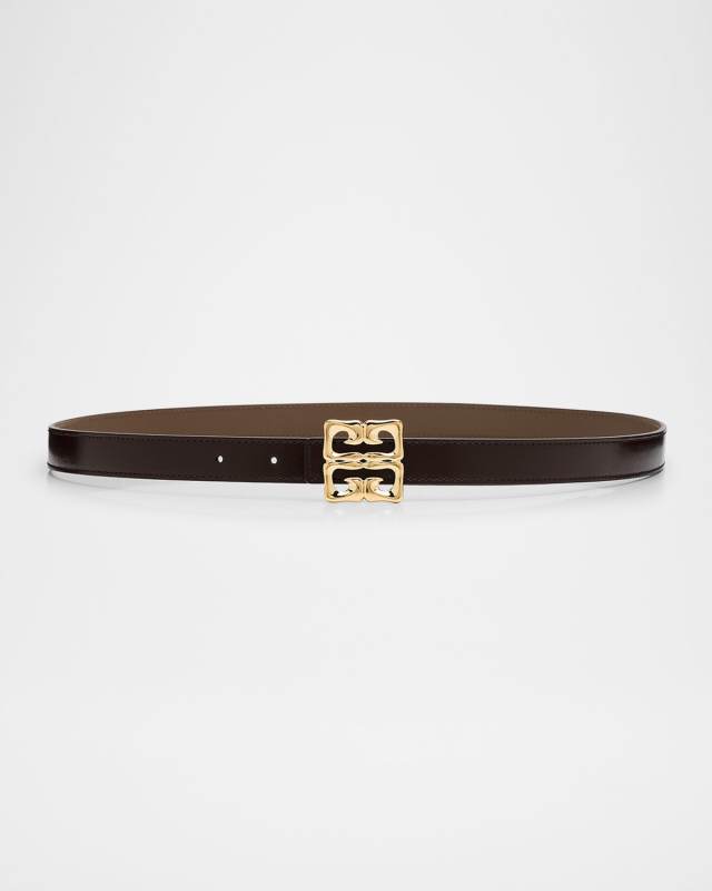 4G Buckle Skinny Leather Belt